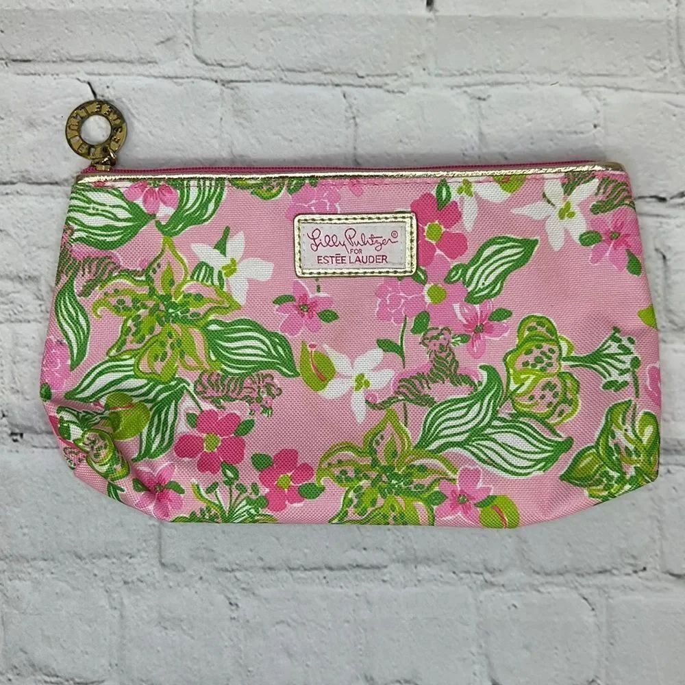 Lilly Pulitzer for Estee Lauder Pink Makeup Cosmetics Travel Case Bag